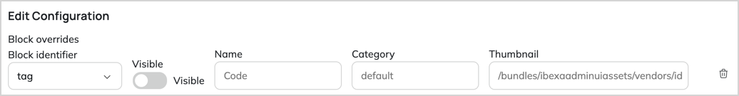 Screenshot of tag block made unavailable