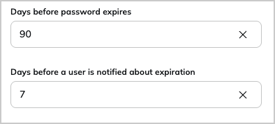 Password expiry settings